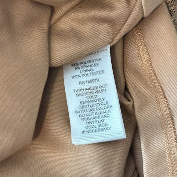 Cable & Gauge | Gold Sequin Puff Long Sleeve Mock neck Keyhole Blouse Shirt - Picture 15 of 16